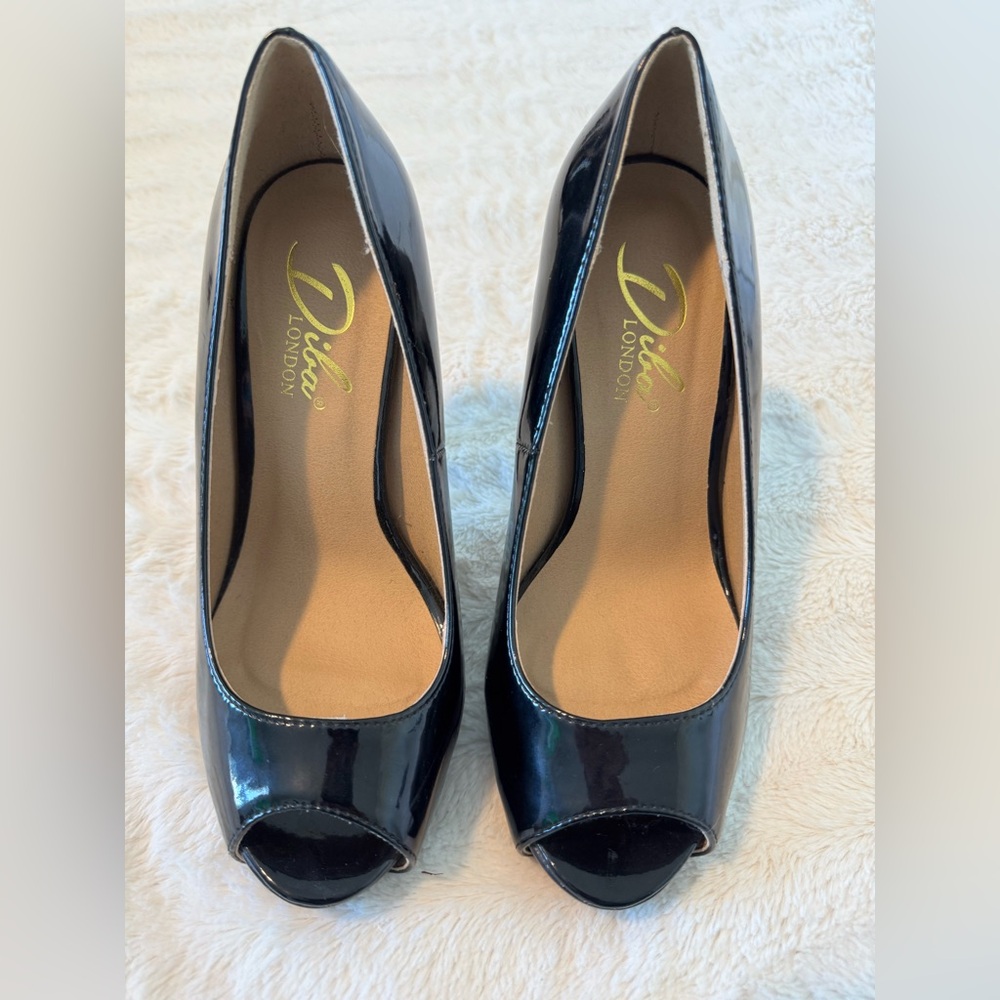 Black Peep Toe Heels